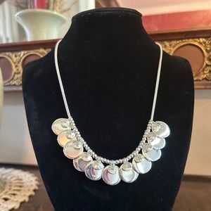 Liz Claiborne silver toned disc necklace